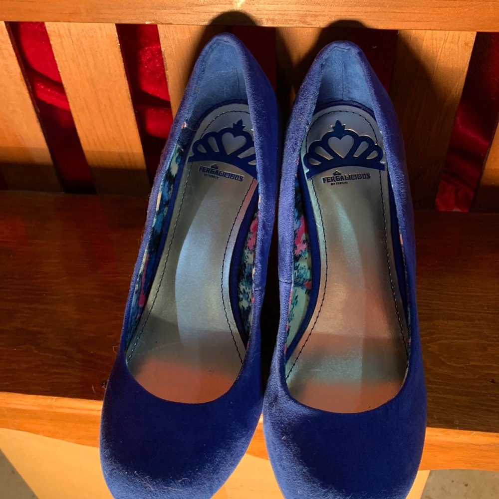 Blue (faux) suede shoes
